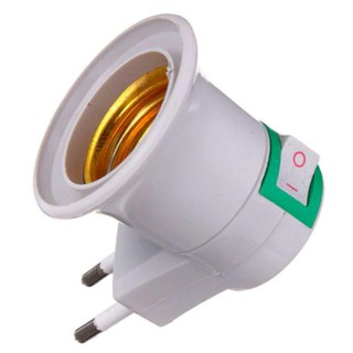 Adaptador de lâmpada Soquete E27 Bocal Tomada Botão Liga Desliga