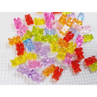 Miçanga entremeio ursinho gummy bear translúcido 10 unidades para bijuterias
