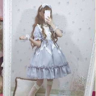 (Liu) Menina Japonesa Fofa Irm Macia Saia Lolita Lolita Estudante Lolita Vestido Vestido Pequeno Xia Meng (5)
