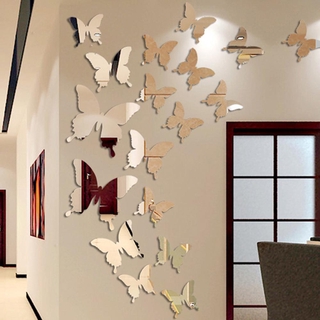 12Pcs/lot 3D Butterfly Wall Sticker Decal Wall Art Removable for Room Decoration Sticker