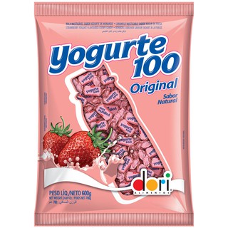 Bala Mastigável Yogurte 100 Original Morango Dori 600g