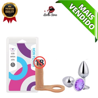 Kit Sex Shop Anel Companheiro Dupla Penetração 11cm e Plug Anal Inox P