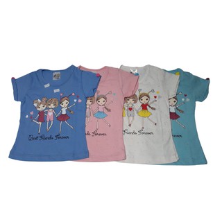 Camiseta Infantil Feminina manga curta Verão com detalhe nas mangas (7)