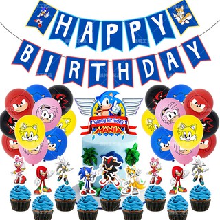 Balão De Látex Sonic The Hedgehog Para Decoração De Festa