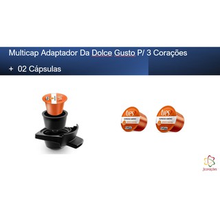 Multicap Adaptador Da Dolce Gusto P/ 3 Corações + 02 Cápsulas