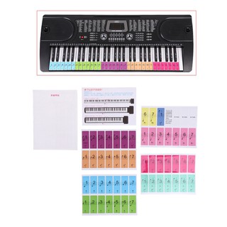 Swe1 61 88 Teclas Adesivos Notas Piano Teclado Eletrônico Stave Sticker White Key Staff (1)