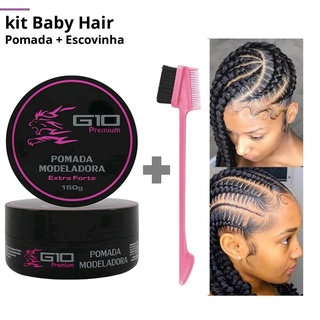 Kit Baby Hair Escovinha + Pomada Modeladora Uva G10