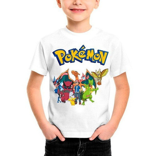 Camiseta Infantil Pokemon Ash Pichachu Charizard Anime #89