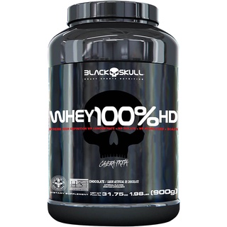 Whey 100% HD 900g Black Skull Original Promoção Val. Longa Sabores