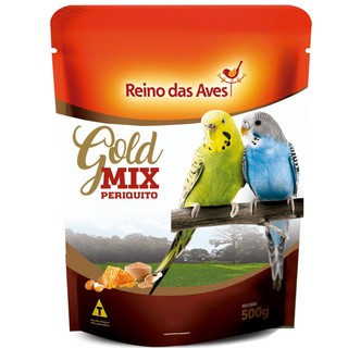 Mistura de Sementes Periquito Gold Mix 500g - Reino das Aves