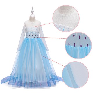 Vestido de Malha Rainha da Neve/Elsa/Anna Infantil para Cosplay (9)
