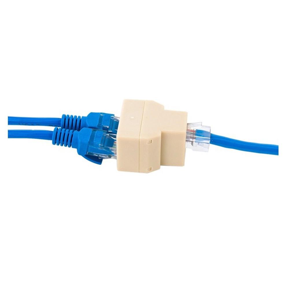 Mini 1 Para 2 Lan Ethernet Cabo De Rede Splitter Extender Plug Adapter Connector | MINI 1 to 2 LAN ethernet Network Cable Splitter Extender Plug adapter connector (1)