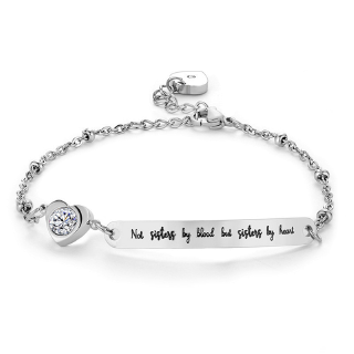 Pulseira Da Amizade Presente "Not Sisters By Blood But Sisters By Heart" - In Id (5)
