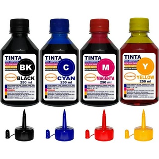 Kit 1 Litro Tinta ( 4 x 250 ml ) Compatível Epson L395 L396 L495 L475