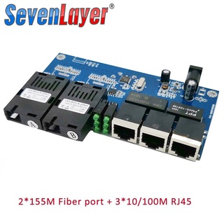 10 / 100 M Fast Ethernet Switch Converter 20 Km De Fibra Óptica Media Converter Rj45 E 2 Sc Porta De Fibra Pcba (1)