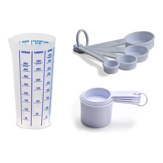 Kit Medidores - Xícara, Colher E Copo Leve E Resistentes - 9 peças - medidas para todo tipo de receitas (1)