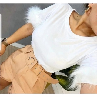 blusafeminina com manga de pelinho moda inverno