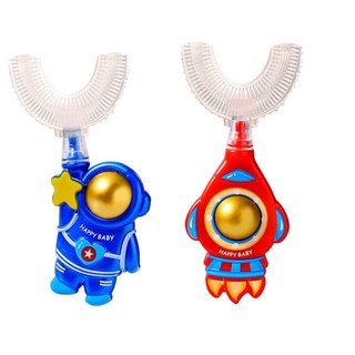 Shangken Escova De Dentes Infantil De Silicone De 360 Graus Foguete Spaceman Baby Kids (3)