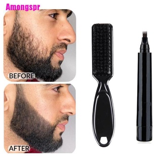 [Amongspr] Beard Pen Beard Filler Pencil And Brush Beard Enhancer Waterproof Moustache