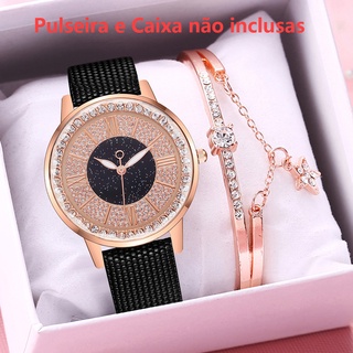 【Pulseira e Caixa não inclusas】Moda Strass Mulheres Relógio De Quartzo Das Senhoras Relógios De Pulso Relógio Feminino