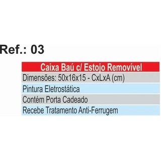 Caixa Ferramentas Baú 50x16x15 Cm Ref 03 (2)