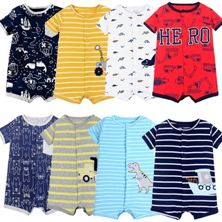 Newborn Baby Boys Girls One-Piece Short Sleeve Romper Jumpsuit Pajamas Summer Clothes
