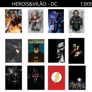 Placas Decorativas Herois e Vilões Superman Batman Flash