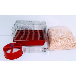 Gaiola Minizinha Transporte Para Hamster e Roedores Bem Pequenos Como Topolino Com Roda Gira-gira + Serragem+bebedouro (1)