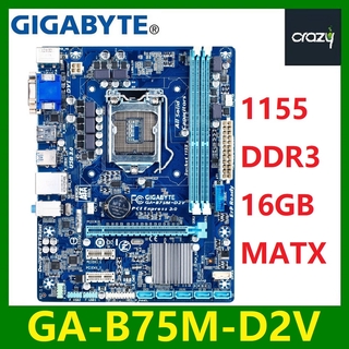 GIGABYTE GA-B75M-D2V Original Desktop Motherboard LGA 1155 DDR3 16GB B75 B75M Original Desktop Motherboard Used