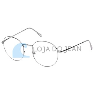 Armação Oculos De Grau Tipo Hexagonal Feminino Masculino Redonda Retrô Moda Atual CINZA