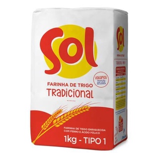 Farinha De Trigo Tipo 1 Tradicional Sol Pacote 1kg