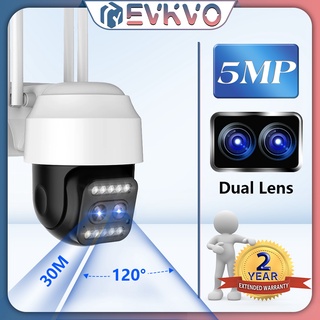 【Free 128G SD Card】 EVKVO 5MP Dual Lens WIFI IP Camera Wireless WIFI Outdoor PTZ CCTV IP Security Camera - YOOSEE APP