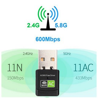 Adaptador Wifi Dual Band 2.4 / 5ghz 600mbps Wireless 5g Ac Free Drive MSM (4)