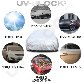 Capa Cobrir Cruze LT UV-BLOCK Impermeável 100% S/F Protege Sol Chuva Poeira P M G Capa Proteção Automotiva Hatch e Sedan Anti-UV Lona Cobrir Carro (2)