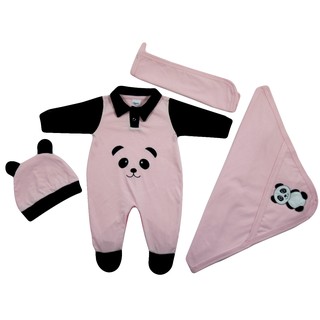 Kit Saída Maternidade Panda Bebê Branca Menino Menina - 5 Peças (5)