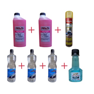 Combo 2 Aditivos Para Radiador Concentrado Orgânico Rosa + 3 Águas Desmineralizadas + 1 Desengripante e Lubrificante + 1 Limpa Para-Brisa de Veiculo (1)