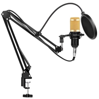 Kit Microfone Condensador Profissional Podcast Radialista Youtuber + Suporte Braço Articulado + Pop Filter Asmr Locução (4)