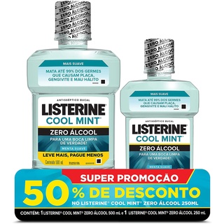 Compre 1 Listerine Cool Mint Zero 500Ml E Ganhe 50% De Desconto No Cool Mint Zero 250Ml, Listerine