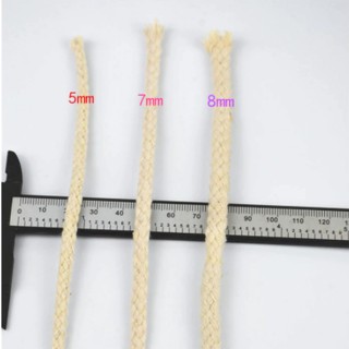 Corda decorativa de algodão trançado, puro algodão, 5, 6, 7 mm, 50 metros usada para costura, decoração (6)