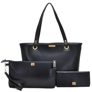 Bolsa Sacola De Ombro Shopper Bag Feminina + Carteira + Necessaire Madame Aurora Envio Imediato