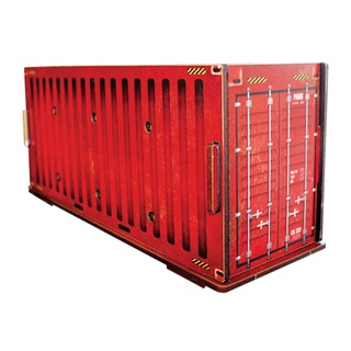 Porta Controle Remoto Ar Condicionado e TV - 4 Divisórias tema Container Vermelho 5006