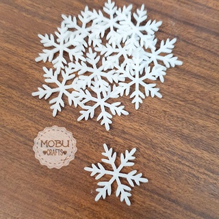 Recorte Feltro Floco de Neve Mod.3 - Tam. 2,5cm - 10 peças (3)