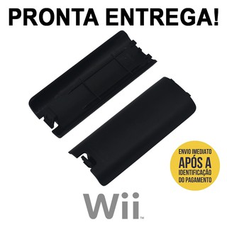 Tampa Nintendo Wii Remote Preta Tampinha Controle Bateria Pilha!