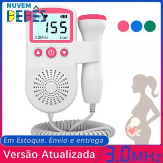 (Realmente Em Estoque) Atualizado 3.0 MHz Fetal Monitor De Freqüência Cardíaca Doppler Casa A Gravidez Bebê Som LCD Detector Sem Radiação NxAI