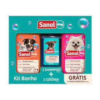 KIT BANHO SANOL DOG SHAMPOO + CONDICIONADOR + COLÔNIA FILHOTE