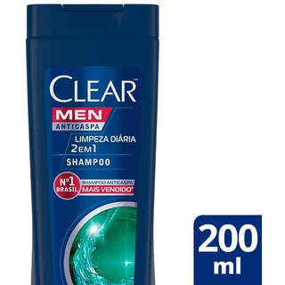 Shampoo Anticaspa Clear Limpeza Diária 2 em 1 200ml - Válidade min 12 meses