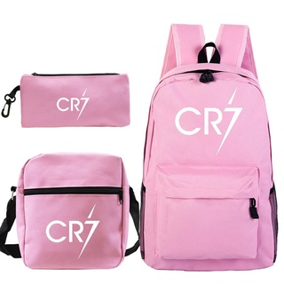 Mochila inoxidável ronaldo cr7 3 tamanhos, bolsa escolar para meninos e meninas, mochila feminina para viagem, bolsa de ombro, caneta