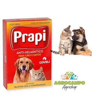 Vermifugo Prapi para cães e gatos coveli cx com 4 comprimidos