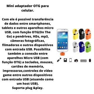 Adaptador OTG Micro Usb Pendrive P/ Celular Tablet Android Robo (2)