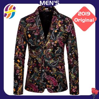 Terno Masculino Com Estampa Floral Blazer / Smoking / Vestido De Jantar Slim Fit (M ~ 4xl) (2)